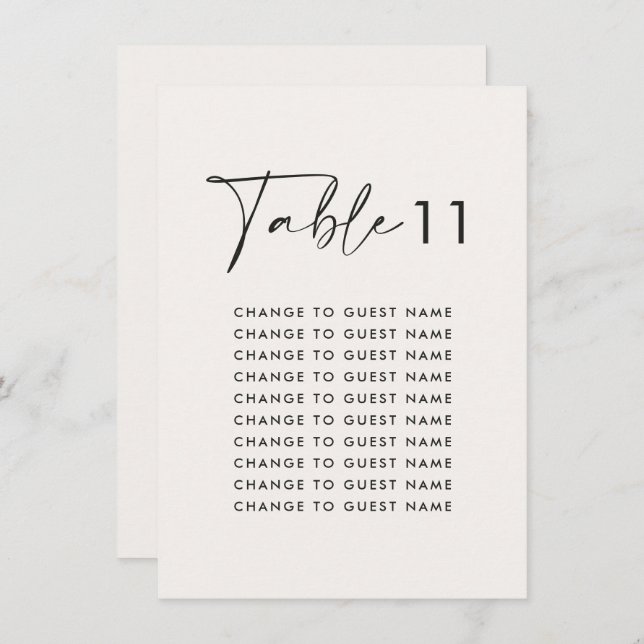Vit elegant, modernt sittdiagram för bröllop bord (Fram/baksida)