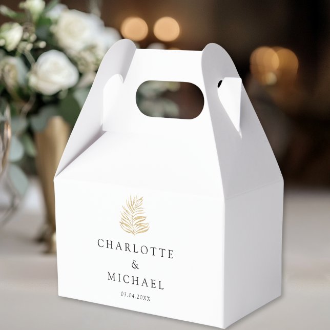 Vit Elegant Plant Trending Bröllop Presentaskar (White Elegant Plant Trending Weddings Favor Boxes)