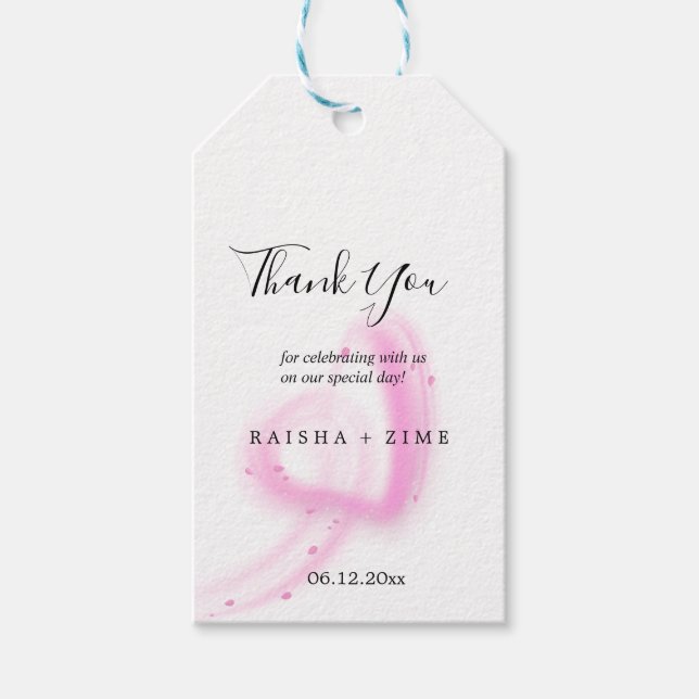 Vit Elegant redigering Tack Present Presentetikett (Framsidan)