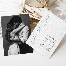 Vit Elegant Skrift Foto Spara Datum Datumet