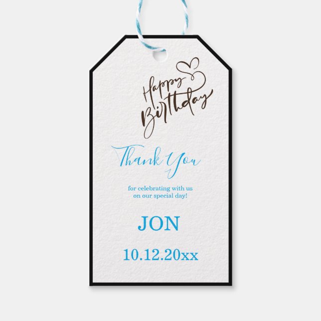 Vit Elegant Tack Gåva Presentetikett (Framsidan)