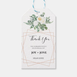 Vit elegant tack-gåva presentetikett