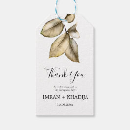 Vit elegant tack-gåva presentetikett