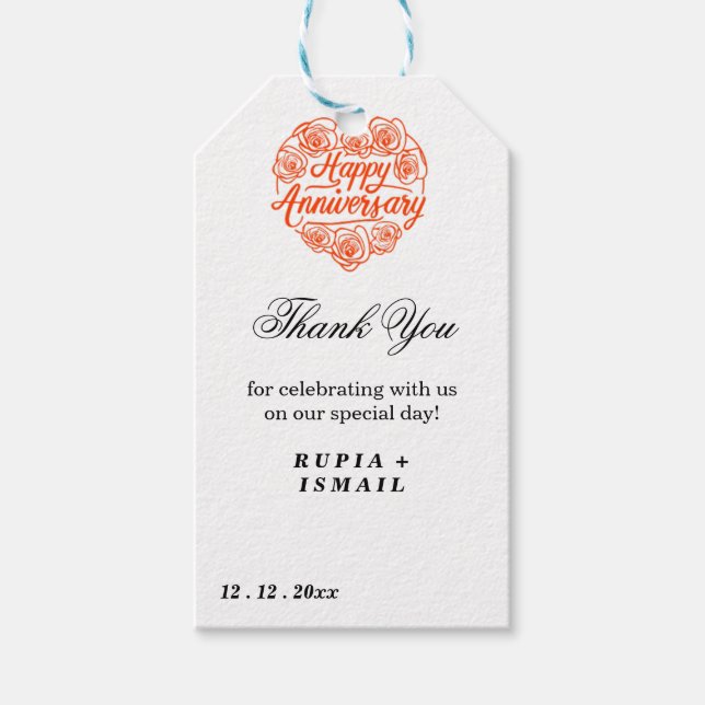Vit Elegant Tack Gåva Presentetikett (Framsidan)