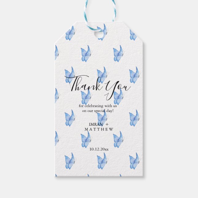 Vit elegant tack-gåva presentetikett (Framsidan)