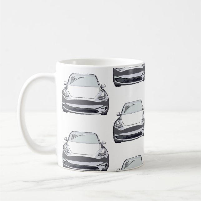 Vit elektrisk Fordon SUV-bil Kaffemugg (Vänster)
