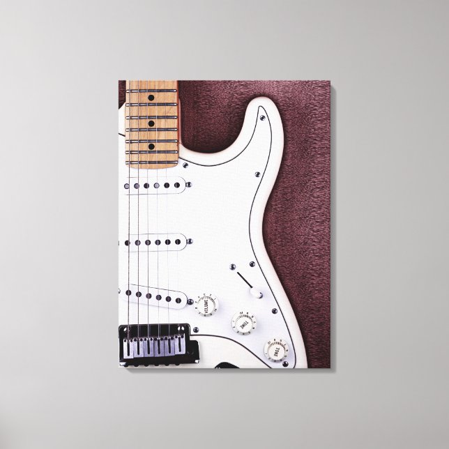 Vit elektrisk gitarr 2 canvastryck (Framsida)
