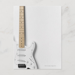 Vit elektrisk gitarr 3 vykort