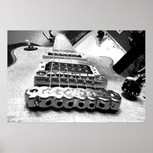 Vit elektrisk gitarr poster