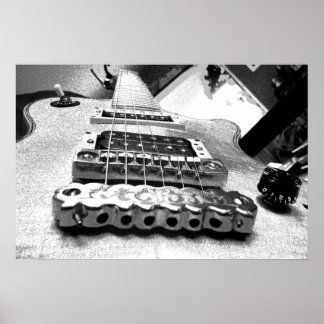 Vit elektrisk gitarr poster