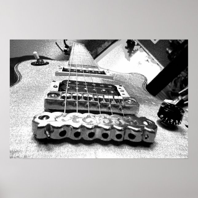 Vit elektrisk gitarr poster (Framsidan)