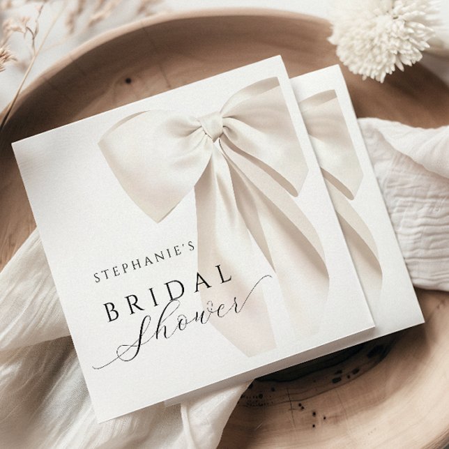 Vit Elfenbensfärgad Båge Bröllopsdusch Pappersservett (Skapare uppladdad)