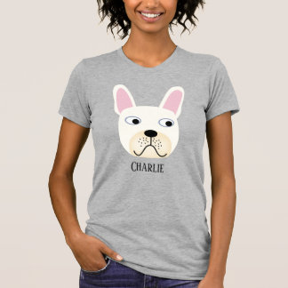 Vit eller Cream Fransk Bulldog Personlig T-Shirt