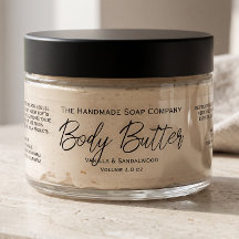 Vit eller klar etikett för body butter 1" x 7"
