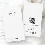Vit eller valfri QR-visning för logotyp färg Visitkort<br><div class="desc">Vitt eller anpassningsbar färg-lodrät med produktkort för visning med anpassningsbarnas logotyp och QR-kod. Minimal utformning av eleganten.</div>