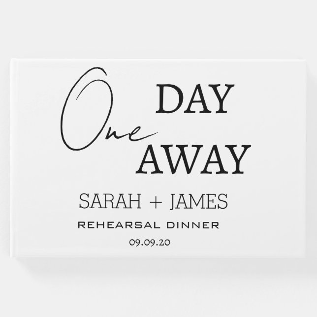 Vit en dag för repetitionsdagen Bröllop Gästböcker (Framsida)