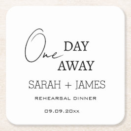Vit en dag för repetitionsdagen Bröllop Underlägg Papper Kvadrat