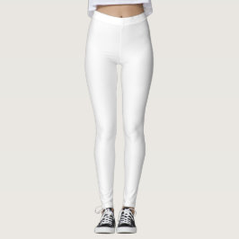 Vit enfärgad solid enfaldig leggings