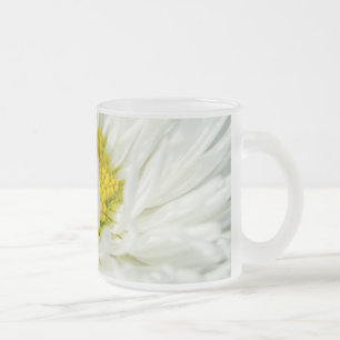 Vit engelsk Daisy Flower Frostad Glasmugg