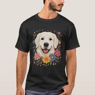 Vit engelsk krämguld retriever Färgrik Spri T Shirt