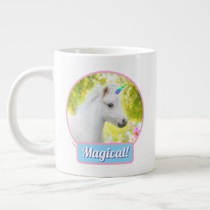 Vit enhörning jumbo mugg