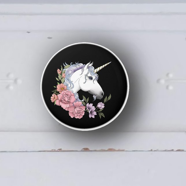Vit Enhörning och Blommor Knopp (Skapare uppladdad)