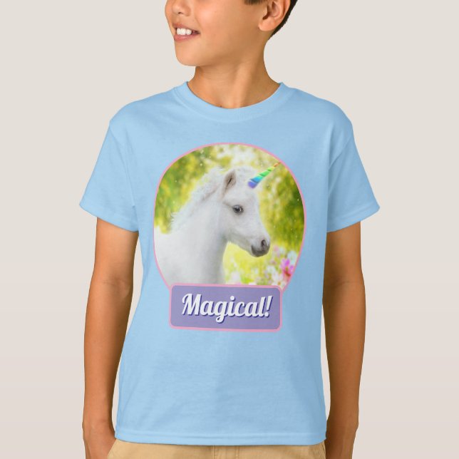 Vit enhörning t shirt (Framsida)