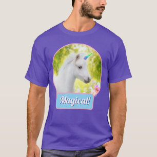 Vit enhörning t shirt