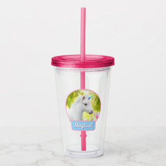 Vit enhörning take away mugg