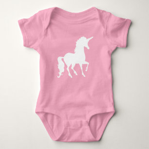 Vit enhörningssilhuett Vacker Whimsical Baby T-shirt