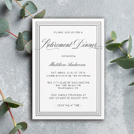 Vit, enkel Elegant, Pension-middag Inbjudningar