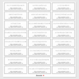 Vit enkel formalitet Bröllop Adress Klistermärken