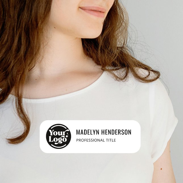 Vit, enkel Logotyp, anställd magnetisk Namnbricka (Skapare uppladdad)