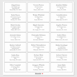 Vit enkel modern julgäst Adress Klistermärken