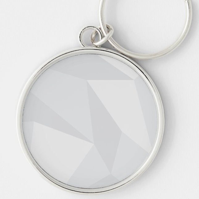 Vit, enkel, modern, stads-, coola-, trendig mönste rund silverfärgad nyckelring (Framsidan)