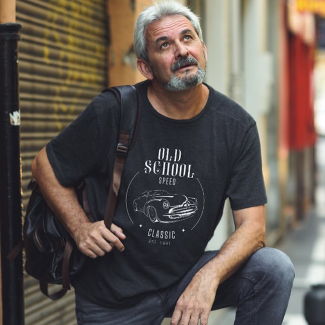 Vit enkel Old school-hastighet T-Shirt (Skapare uppladdad)