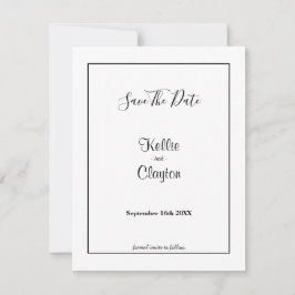 Vit enkel ram Spara datum