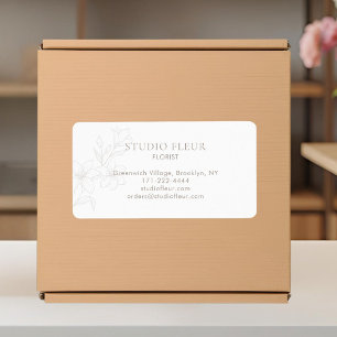 Vit   Enkla moderna Floristiska Adressetiketter