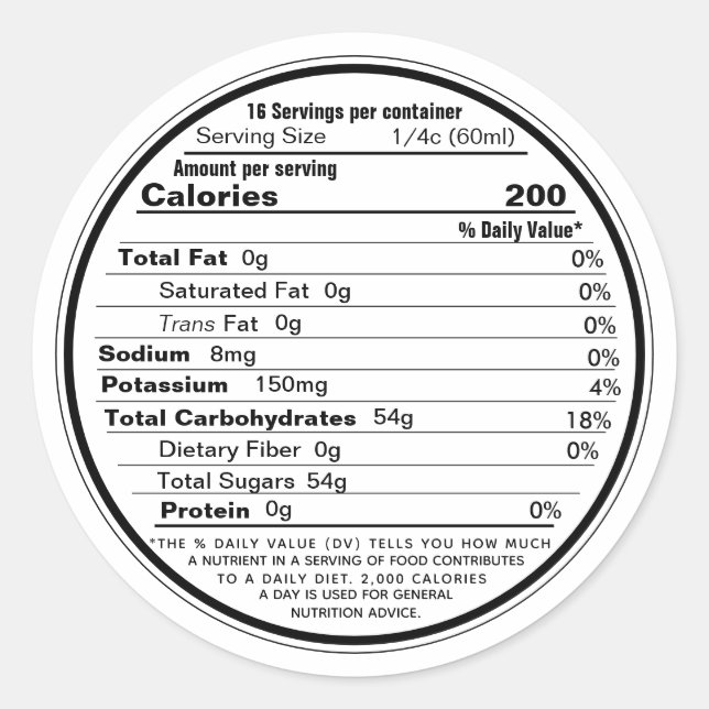 Vit etikett Maple Syrup Näring 2020 (Framsida)