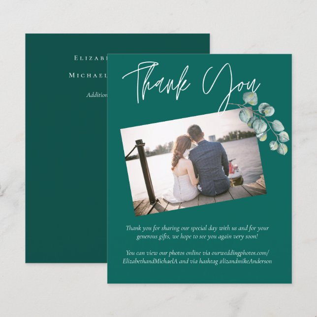 Vit EUCALYPTUS Bröllop (Fram/baksida)