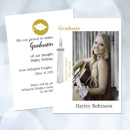 Vit examensfotografi  meddelande