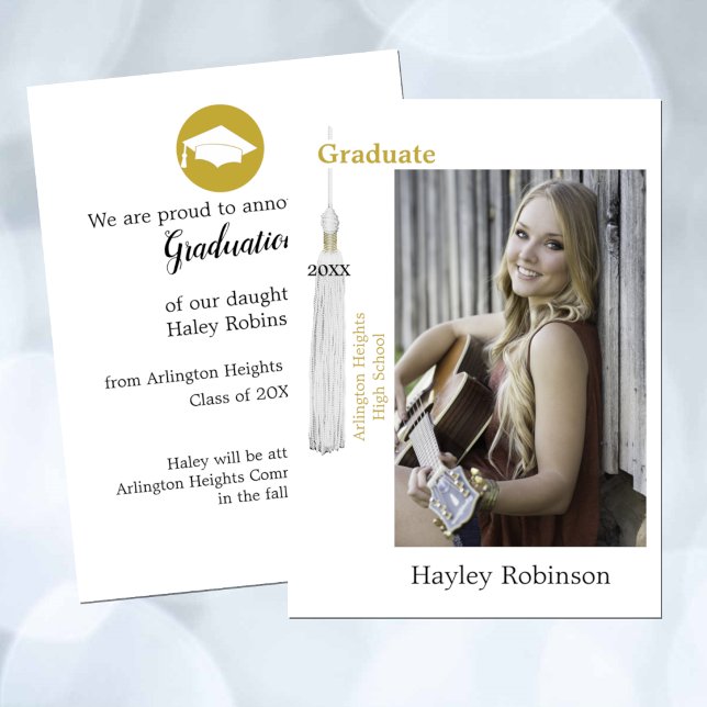 Vit examensfotografi  meddelande (Skapare uppladdad)