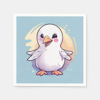 vit fågel pappersservett