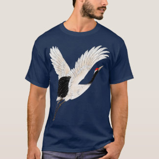 Vit fågel som tittar på Snö Crane Bird Photograf T Shirt