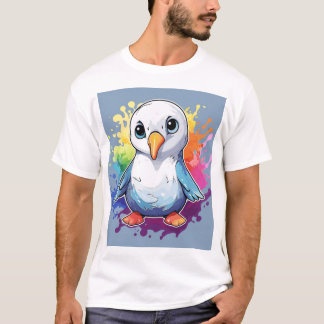 Vit fågel t shirt