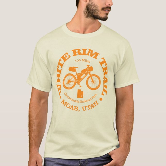 Vit fälgspår (cykling) t shirt (Framsida)