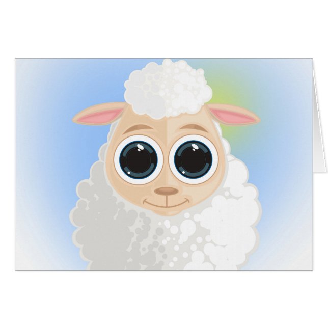 Vit får hälsningskort (Framsidan Horizontal)