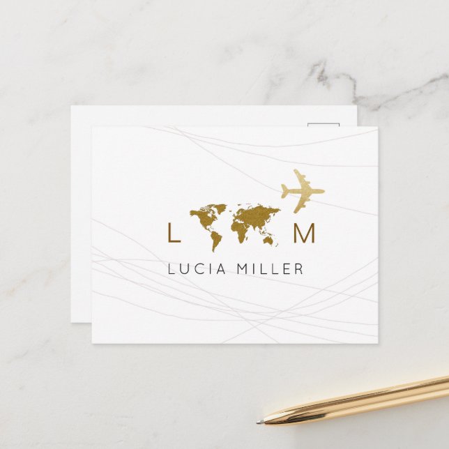 Vit färdplan för flygplanet helg vykort (Fram/Back In Situ)