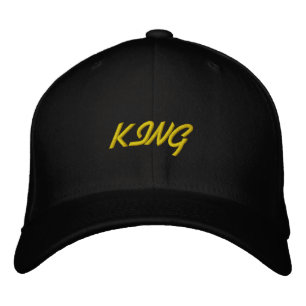 Vit Färg Kung-texttext - Basic Flexfit Wool Cap Broderad Keps