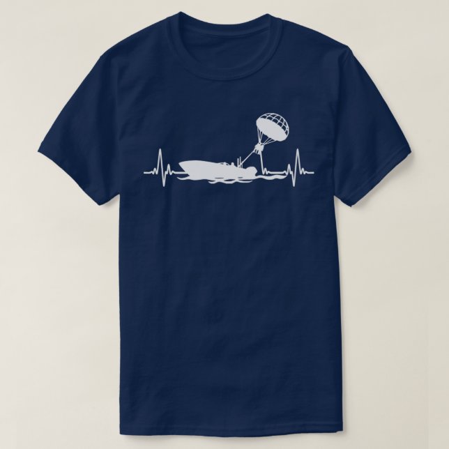 Vit färgad I kärlek Parasailing Heartbea T Shirt (Design framsida)
